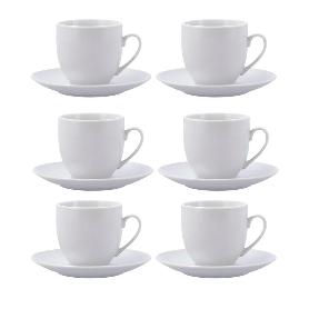 TAZAS TE 20 CL + PLATO PORCELANA NEW RENOVA SET 6