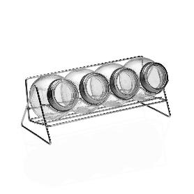 BOTES ESPECIEROS + SOPORTE  JUEGO 4
