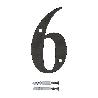 NUMERO 6 -M.4 NEGRO 10CM. DISPLAY