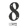 NUMERO 8 -M.4 NEGRO 10CM. DISPLAY