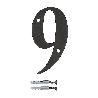 NUMERO 9 -M.4 NEGRO 10CM. DISPLAY