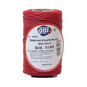 CUERDA LINEA TRENZADA ROJA 4216 ROLLO 50M