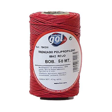 CUERDA LINEA TRENZADA ROJA 4216 ROLLO 50M