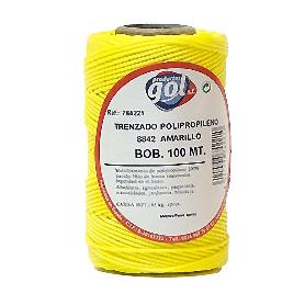 CUERDA LINEA TRENZADA AMARILLA ROLLO 100M