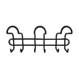 PERCHA ACERO 3 GANCHOS TRIPLE NEGRO BLT-1