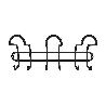 PERCHA ACERO 3 GANCHOS TRIPLE NEGRO BLT-1
