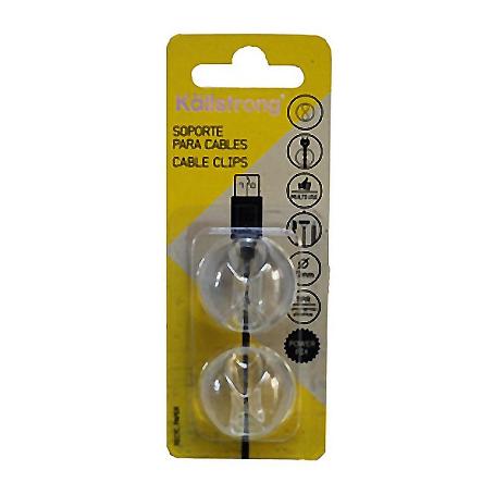 SOPORTE P/CABLE TRANSPARENTE BLIST-2