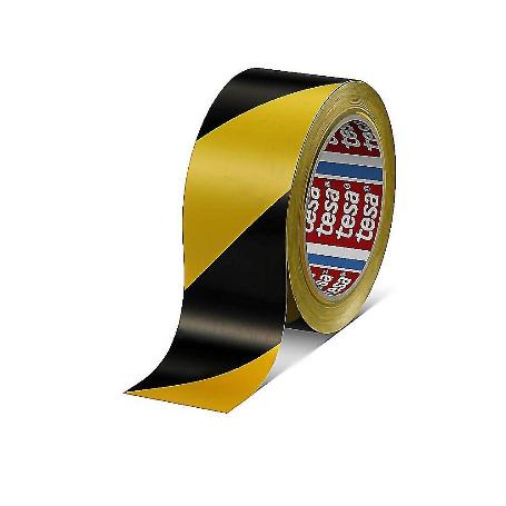 CINTA SEÑALIZACION ADHESIVA NEGRA/AMARILLA 50MM ROLLO 33MT
