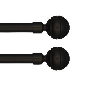 BARRA FORJA AZMARK 16/19MM 150-290CM ESFERA NEGRA KIT