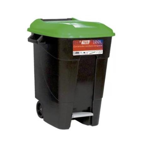 CONTENEDOR ECO TAYG 100 L C/PEDAL NG/GRIS 421006