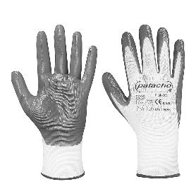 GUANTE NYLON BLANCO NITRILO GRIS T-7